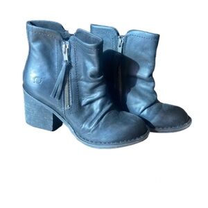 Women's Leather Black Ankle Boots